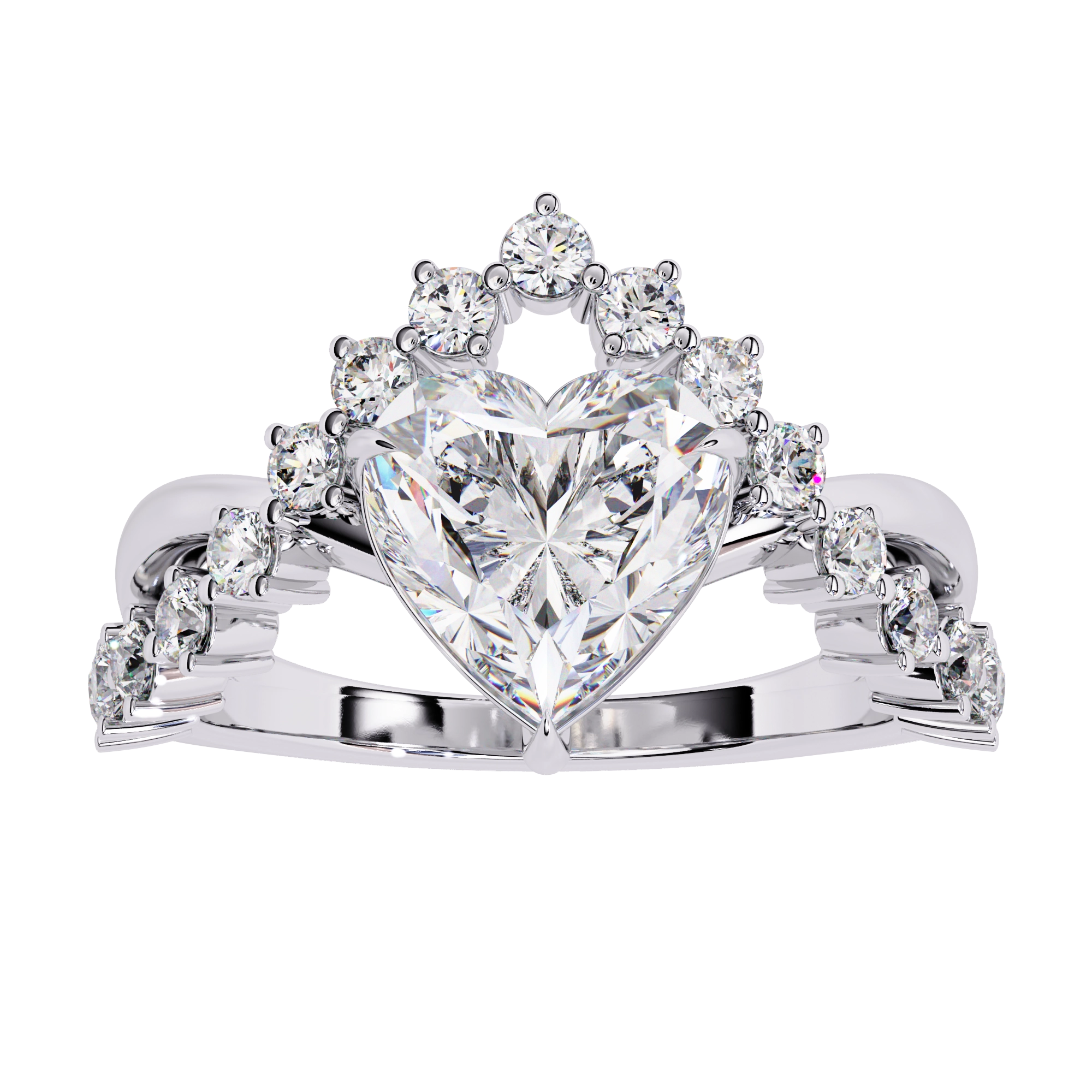 Heart Cut Crown Ring