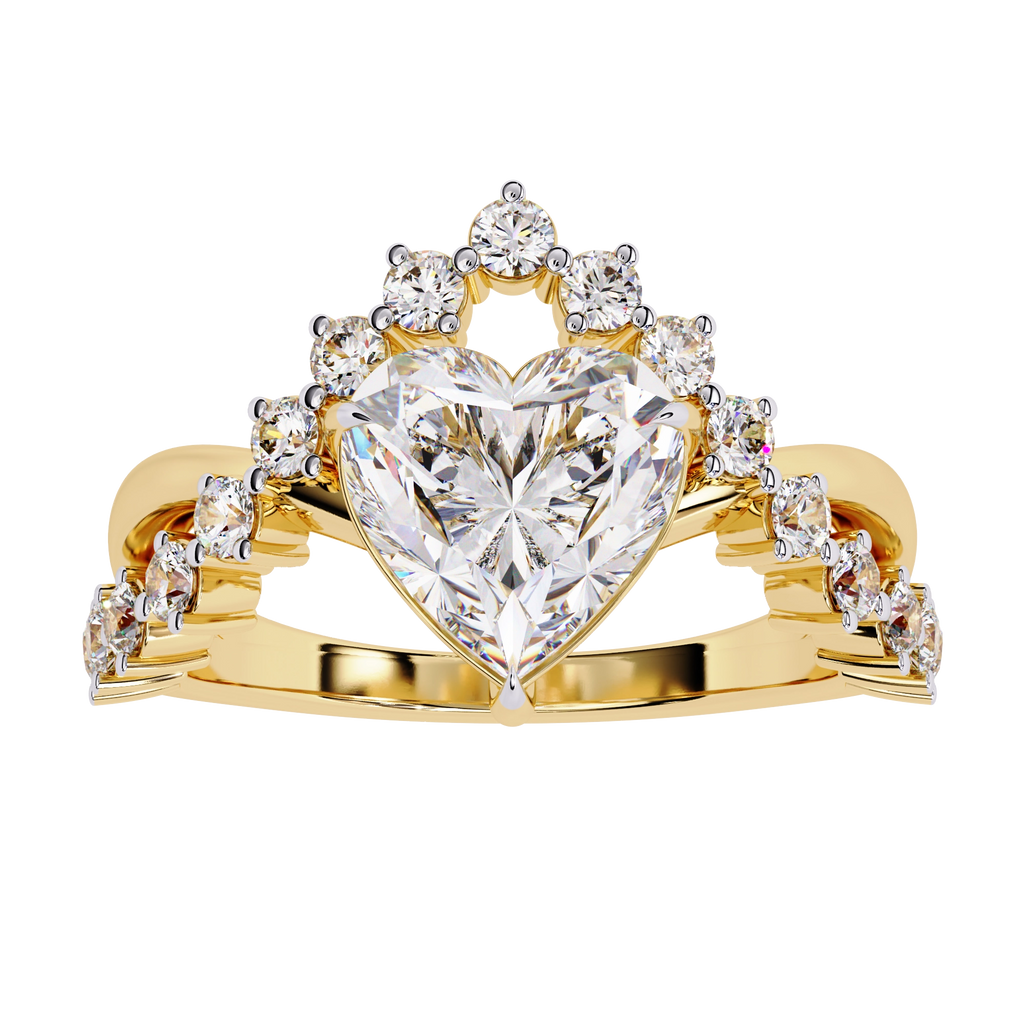 Heart Cut Crown Ring