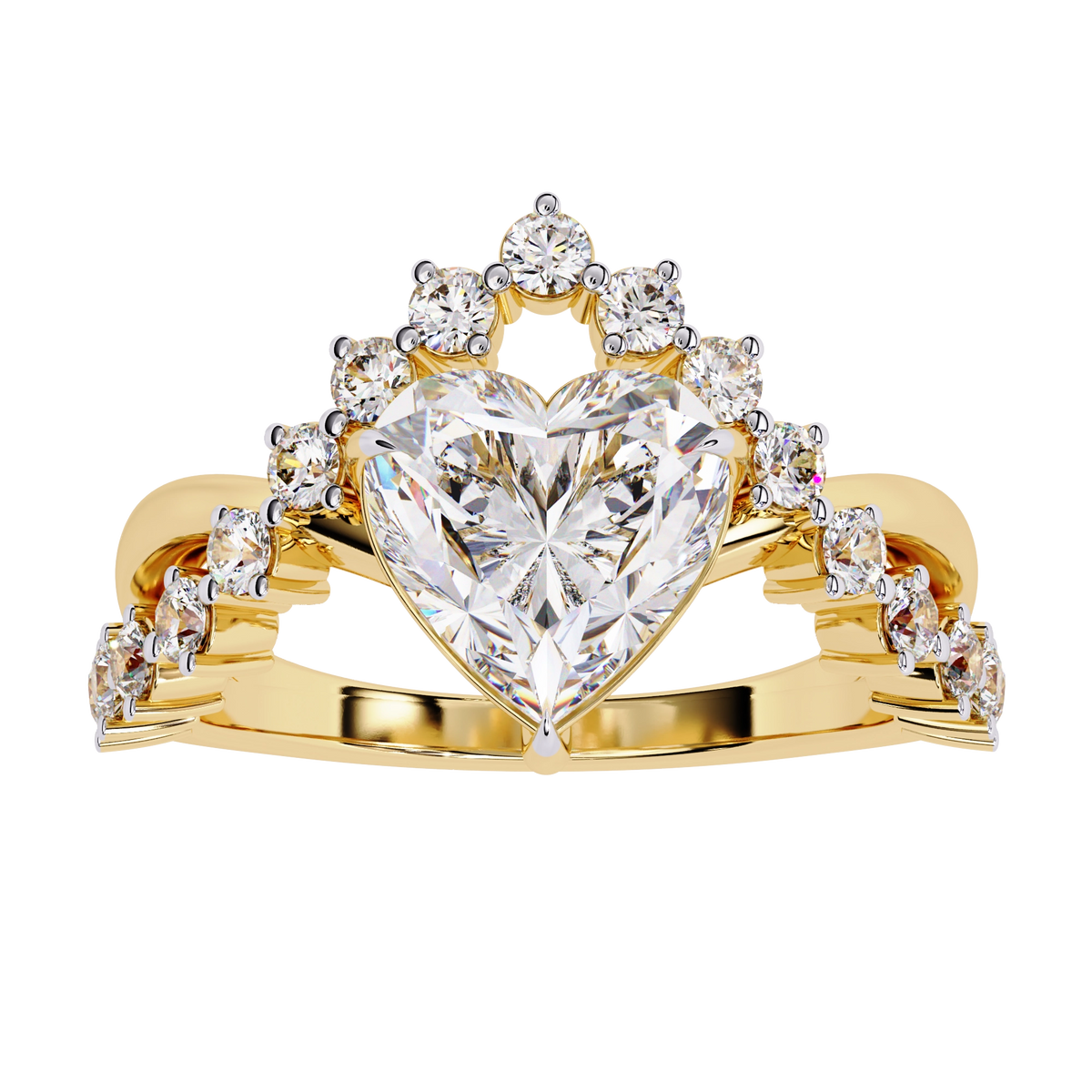 Heart Cut Crown Ring