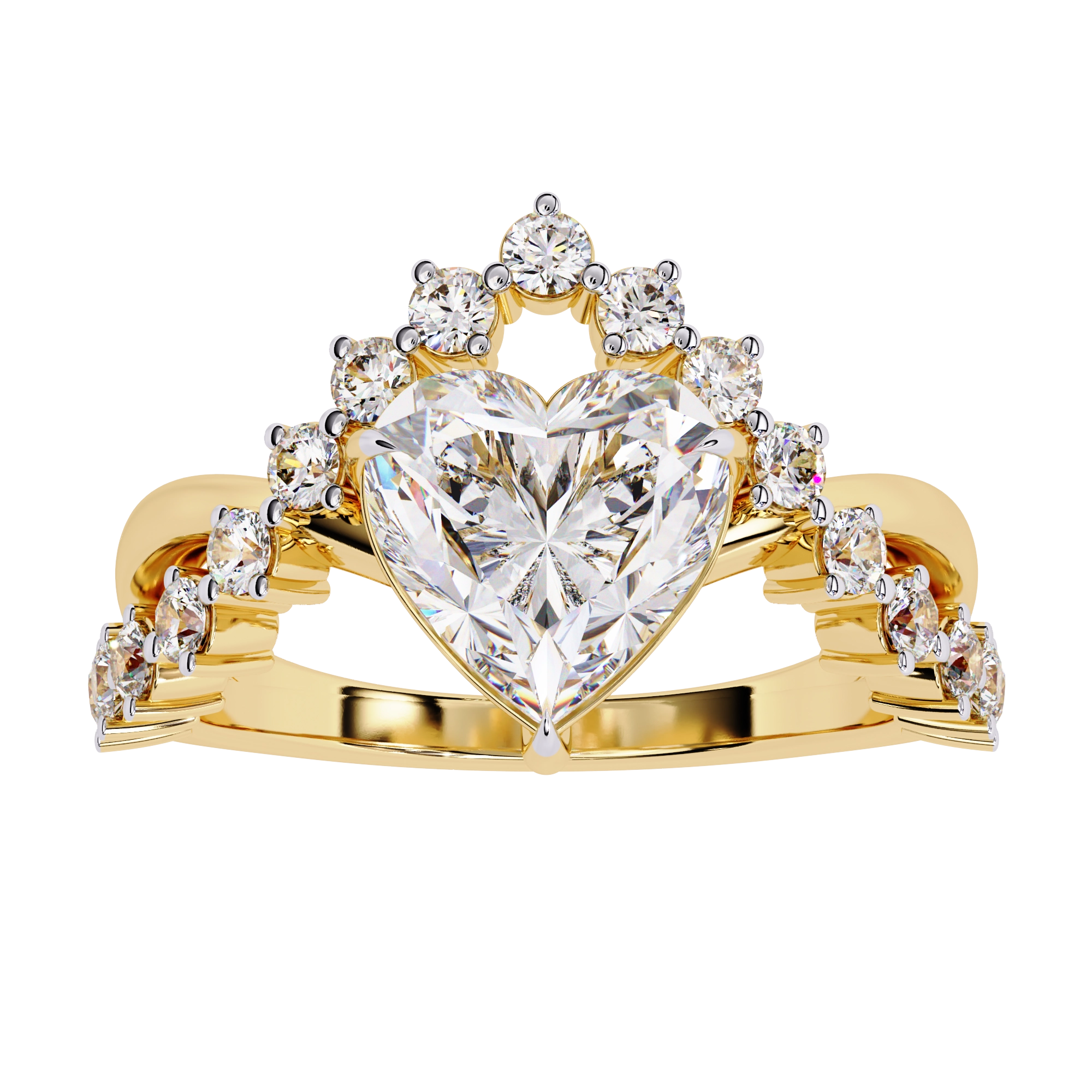 Heart Cut Crown Ring