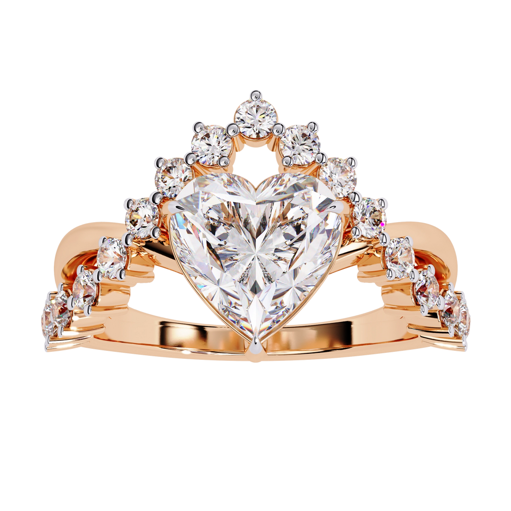 Heart Cut Crown Ring
