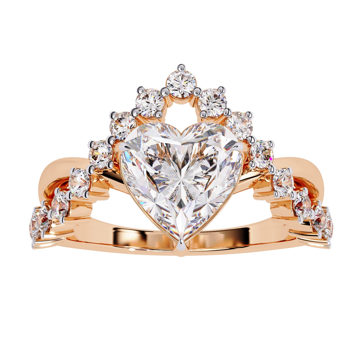Heart Cut Crown Ring