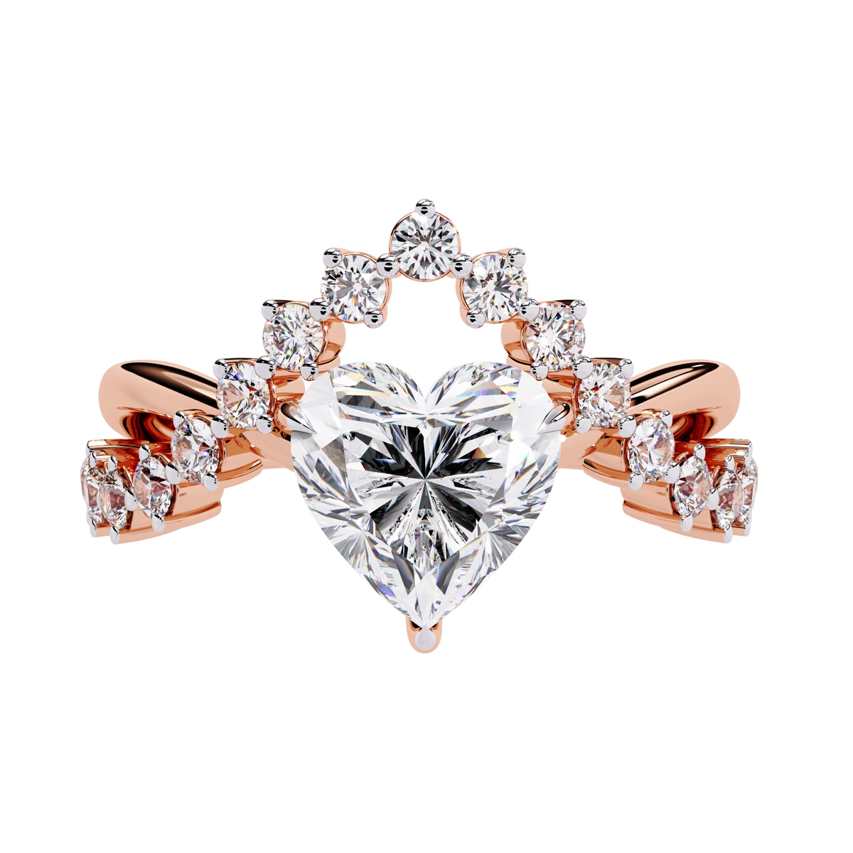 Heart Cut Crown Ring