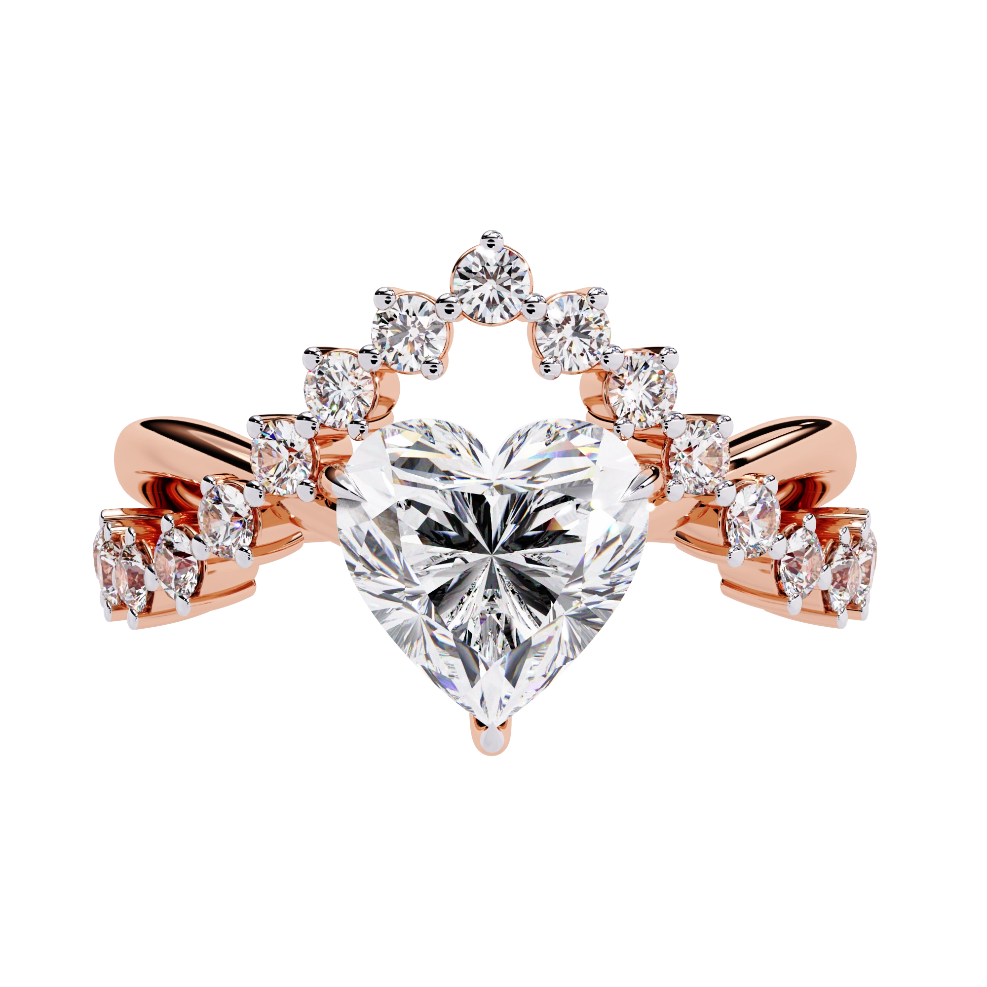Heart Cut Crown Ring