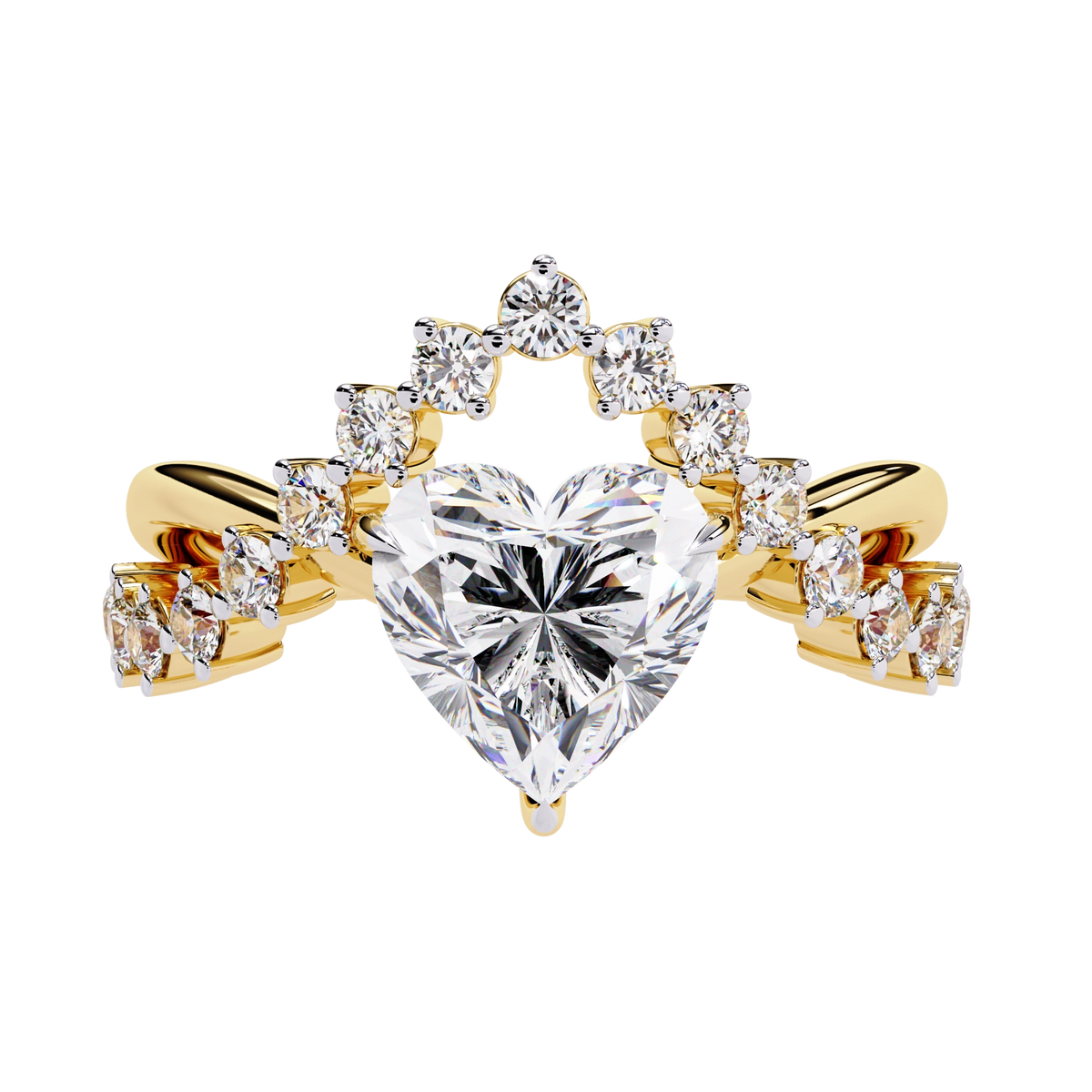 Heart Cut Crown Ring
