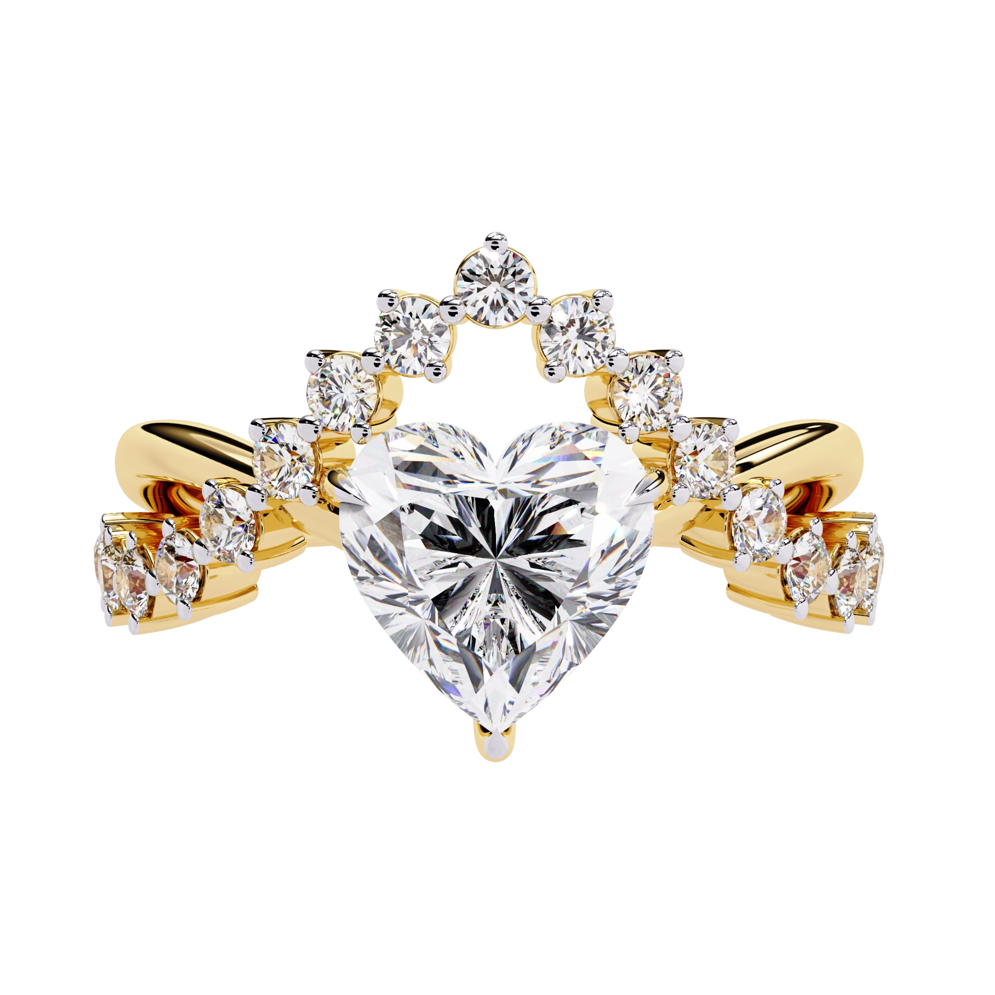 Heart Cut Crown Ring