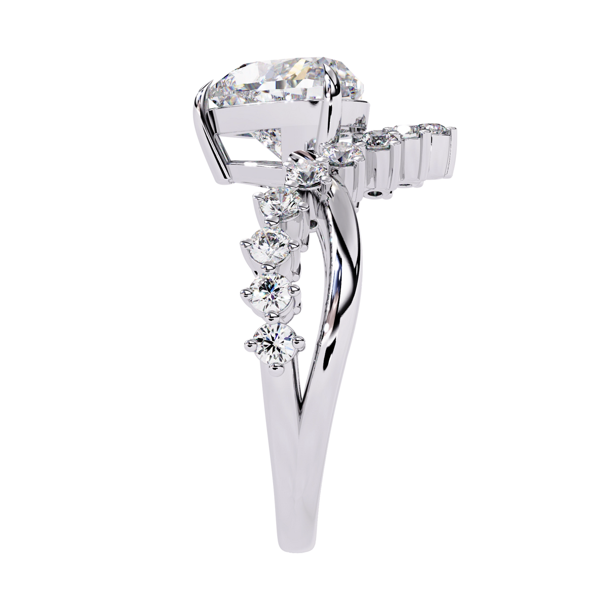 Heart Cut Crown Ring