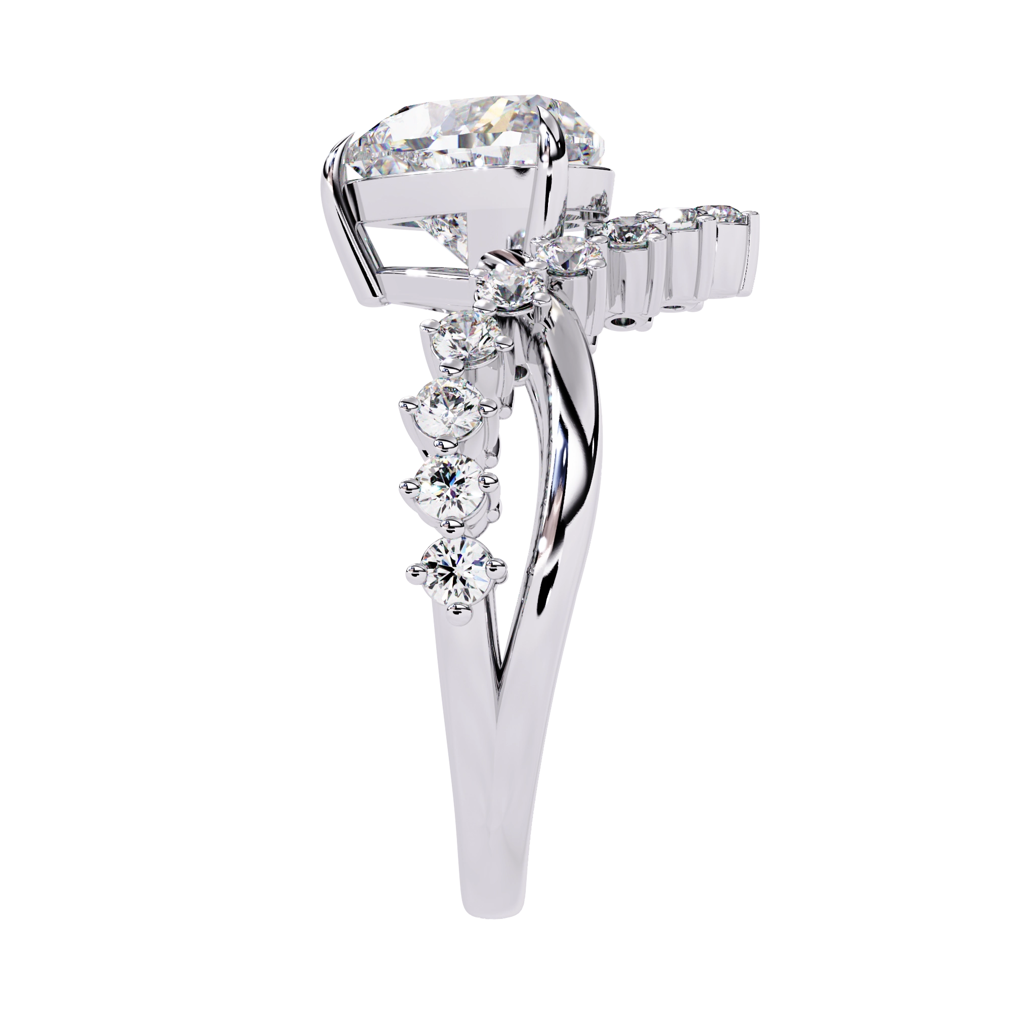 Heart Cut Crown Ring