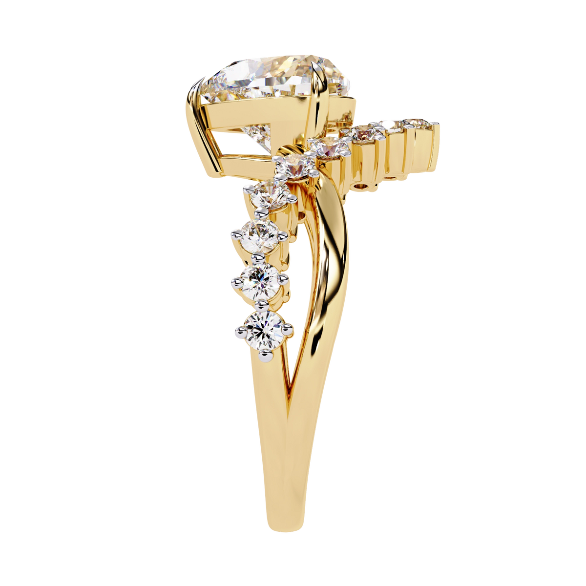 Heart Cut Crown Ring