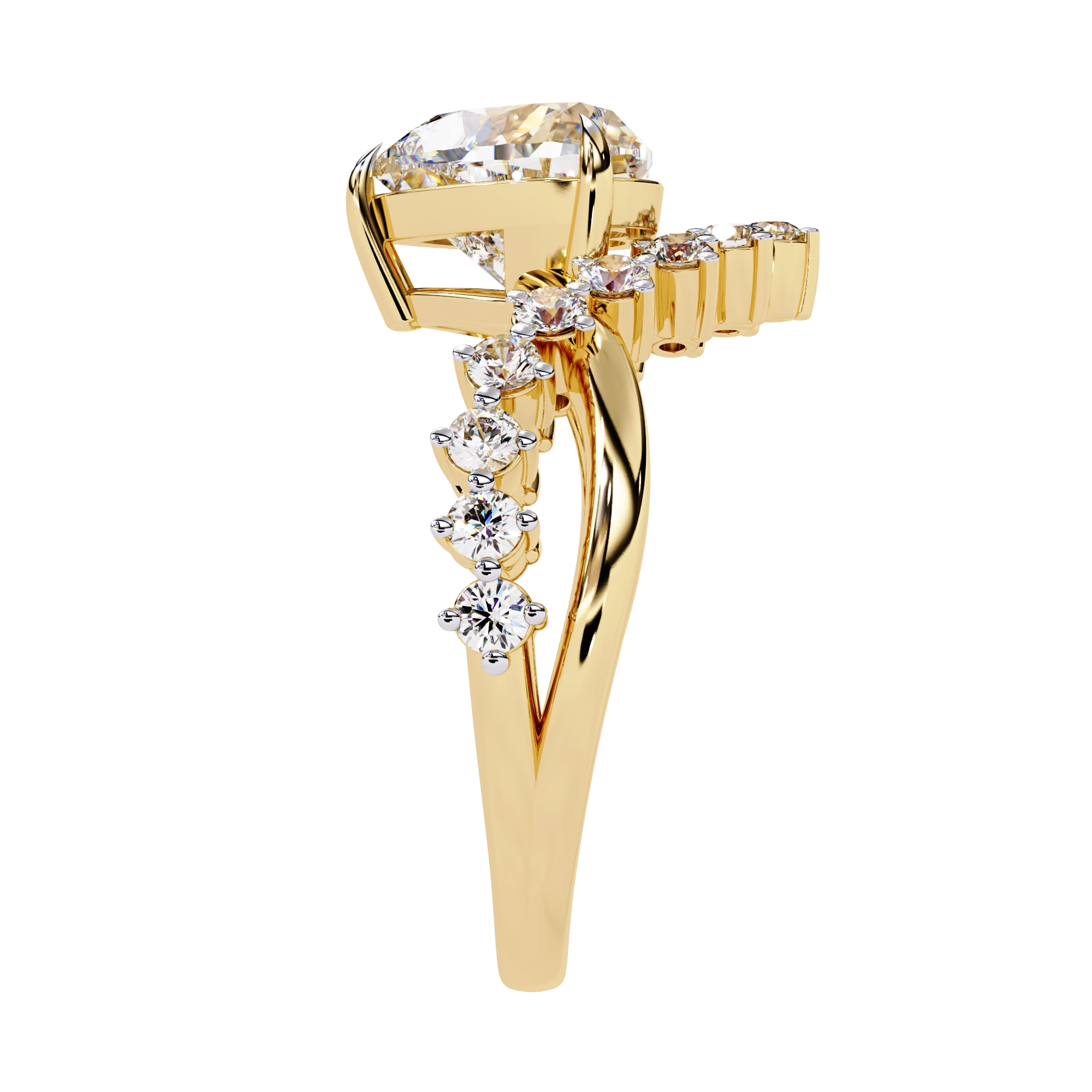 Heart Cut Crown Ring