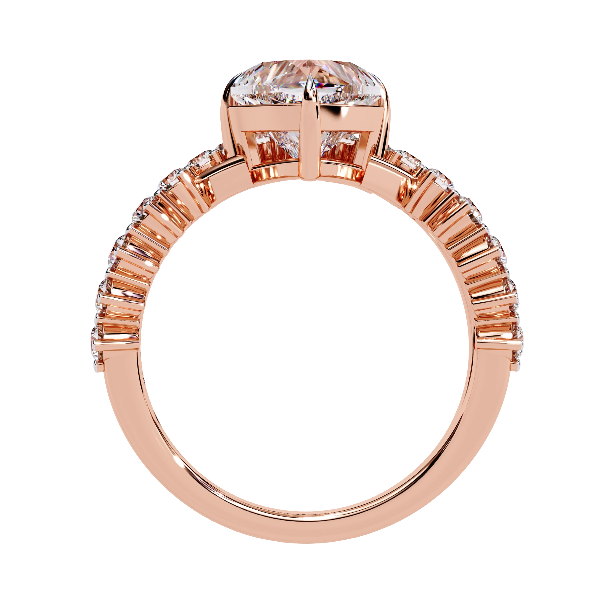 Heart Cut Crown Ring