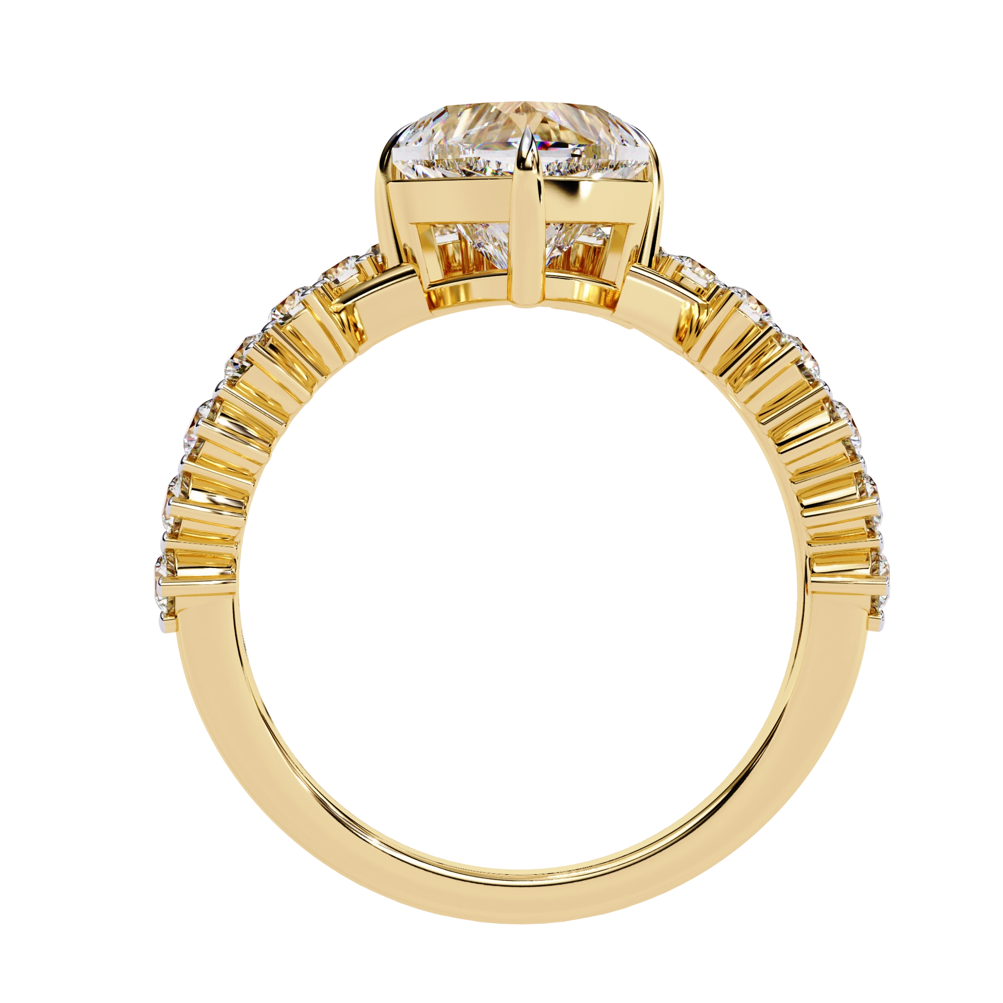 Heart Cut Crown Ring