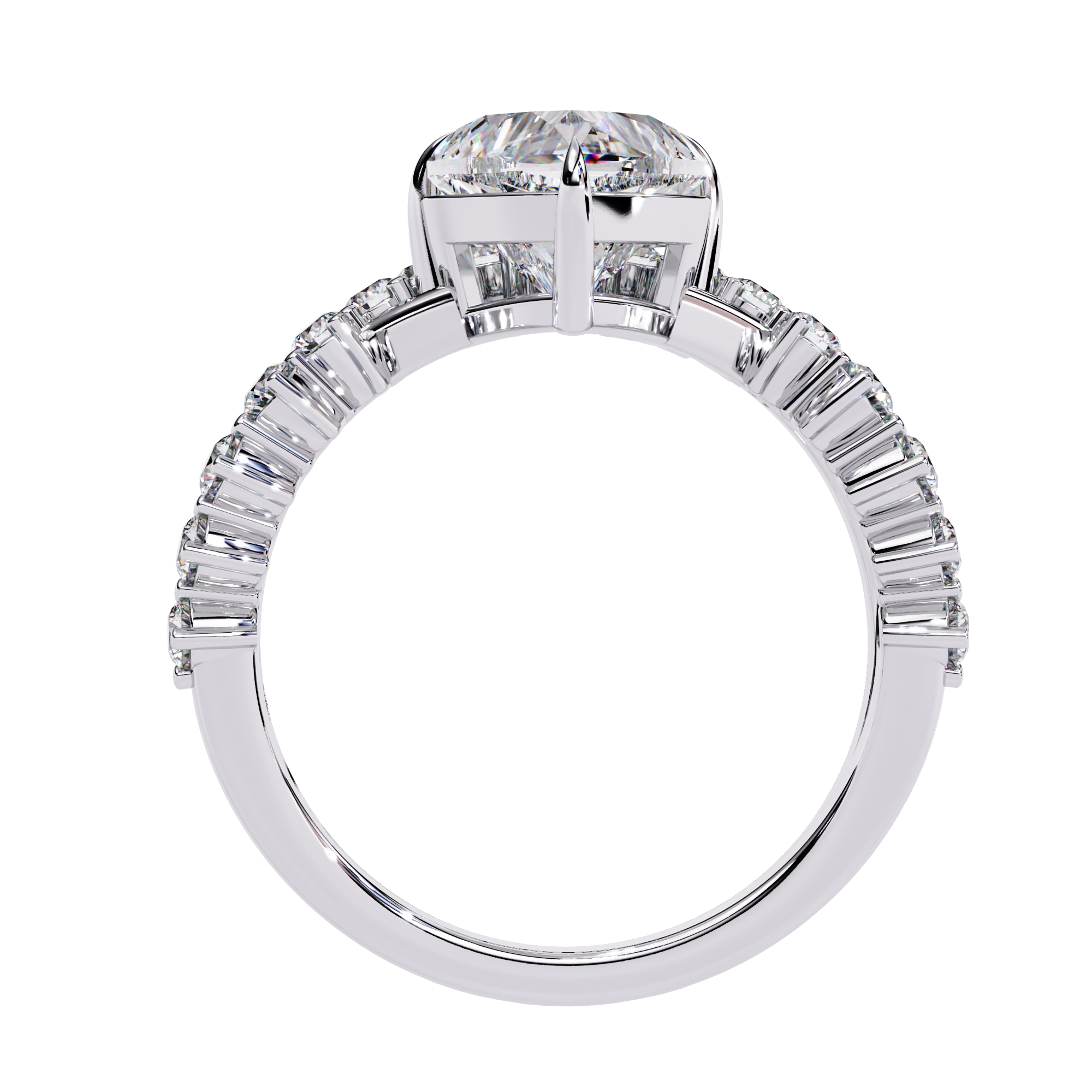 Heart Cut Crown Ring