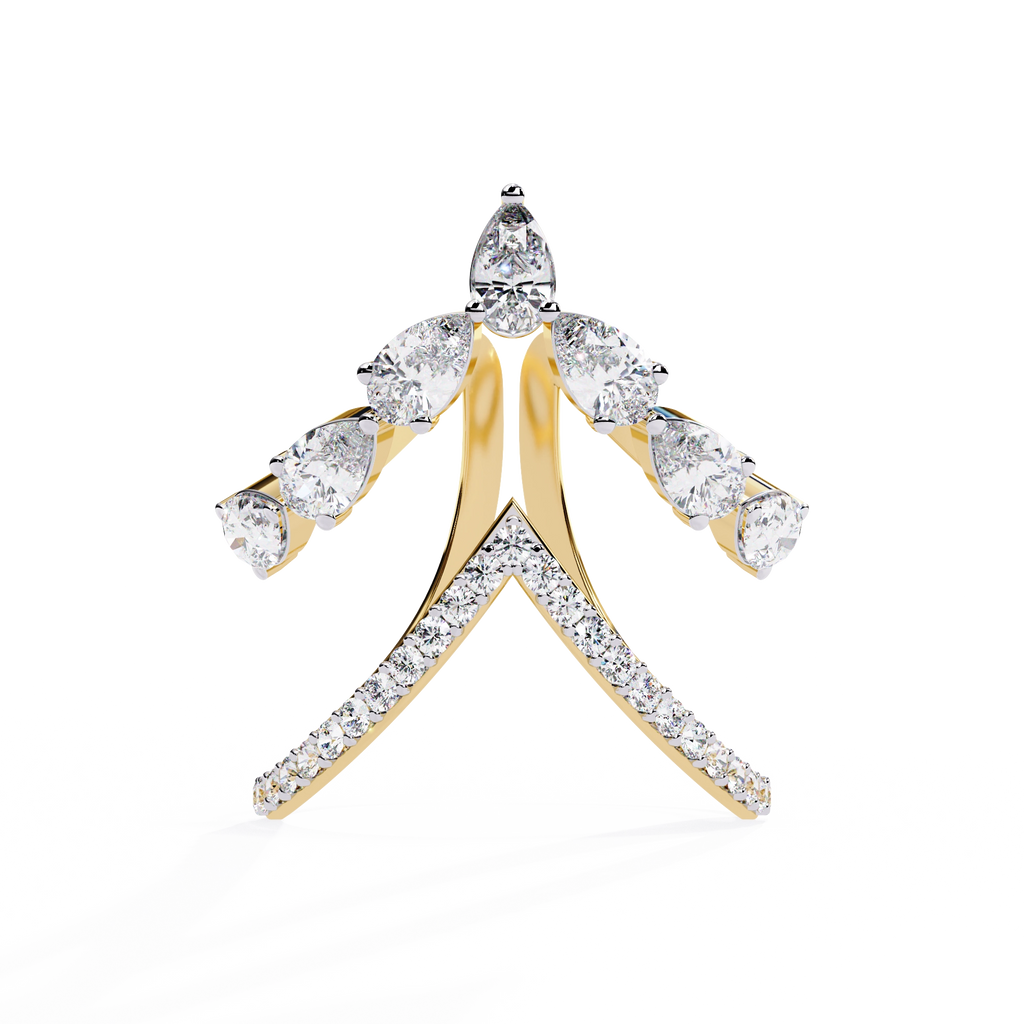 Elegant Pear-Cut Diamond Open Ring