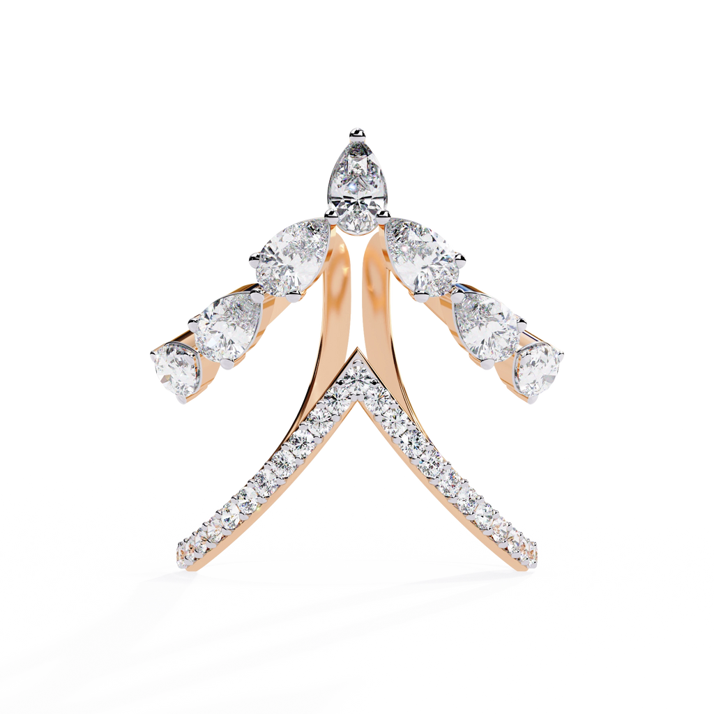 Elegant Pear-Cut Diamond Open Ring