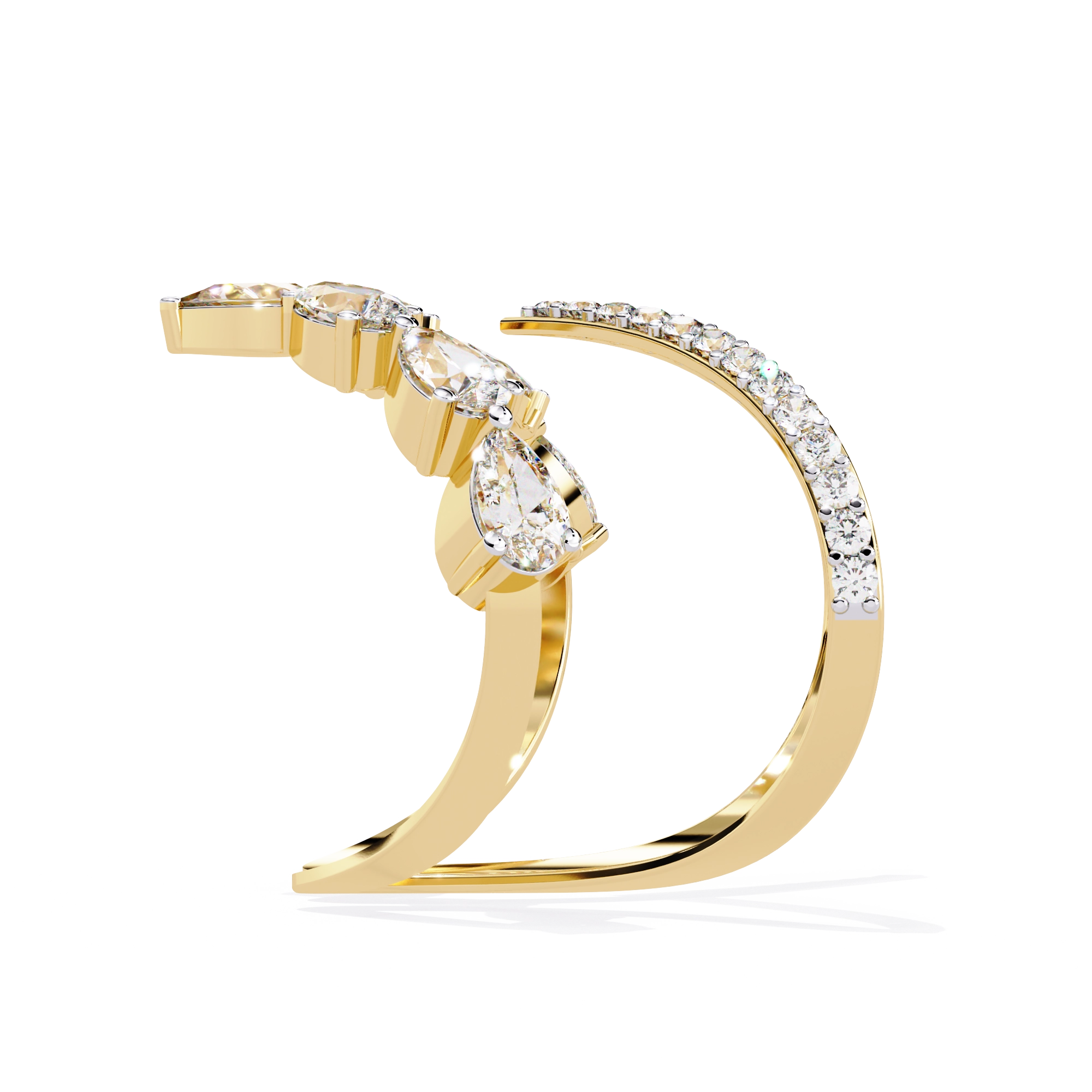 Elegant Pear-Cut Diamond Open Ring