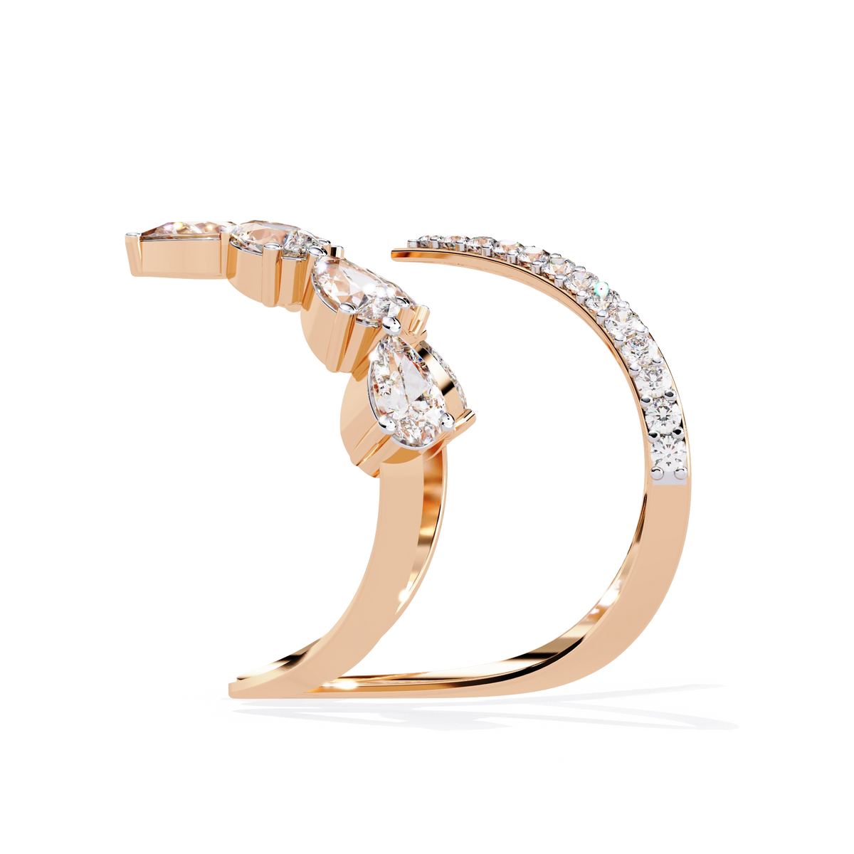 Elegant Pear-Cut Diamond Open Ring