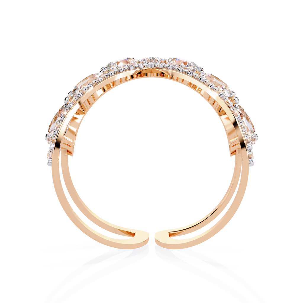 Elegant Pear-Cut Diamond Open Ring