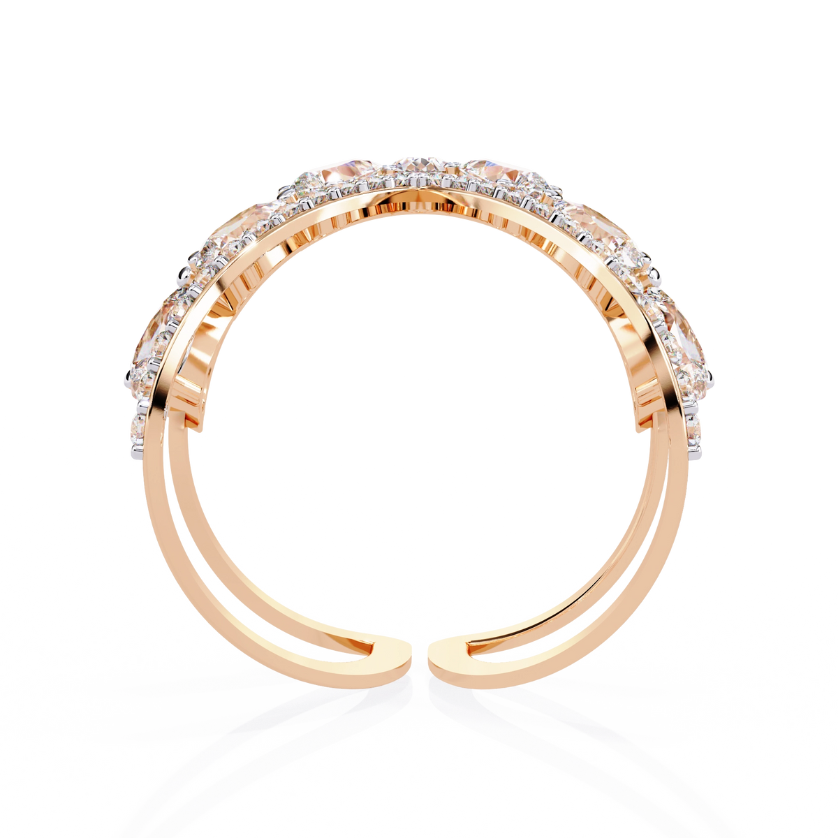Elegant Pear-Cut Diamond Open Ring