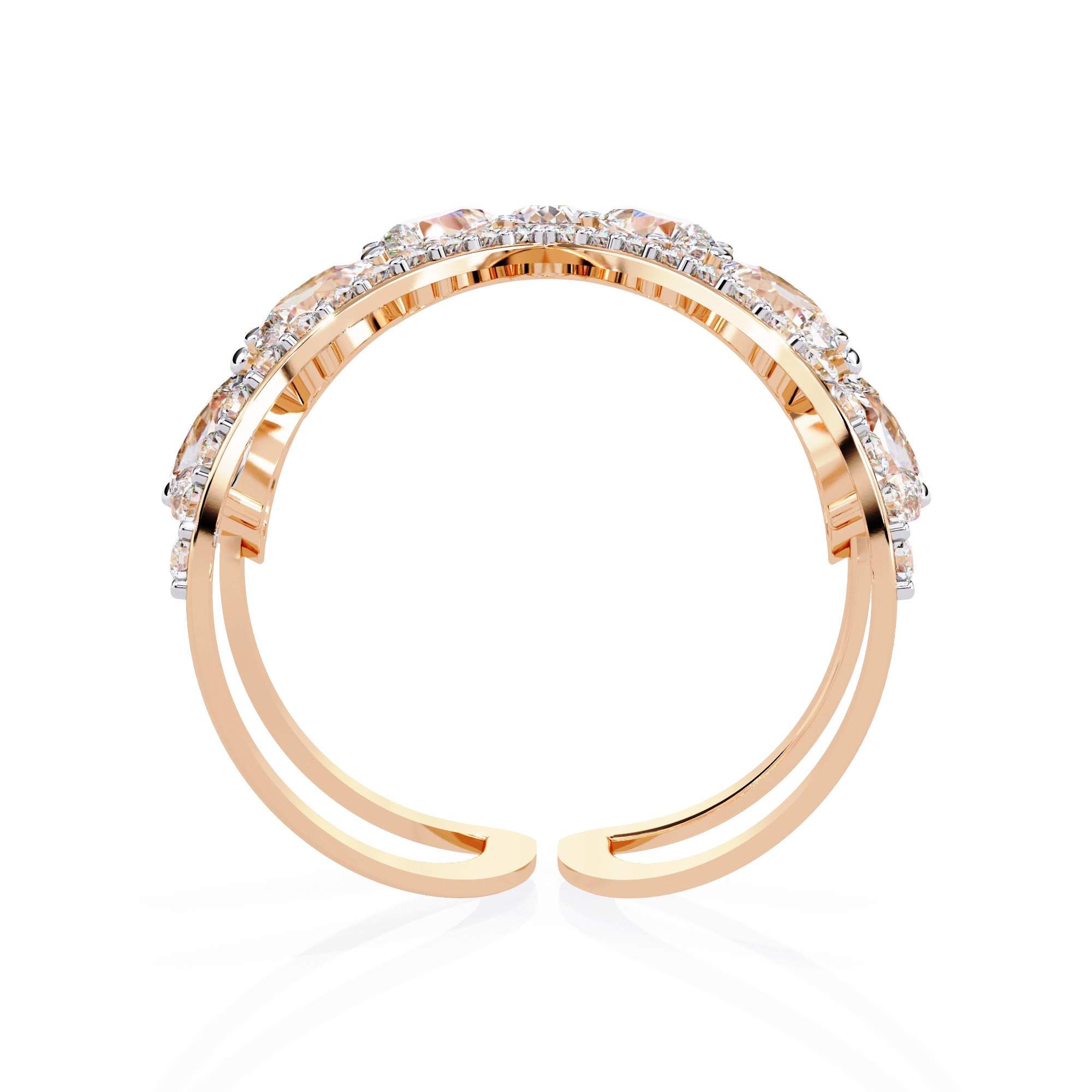 Elegant Pear-Cut Diamond Open Ring