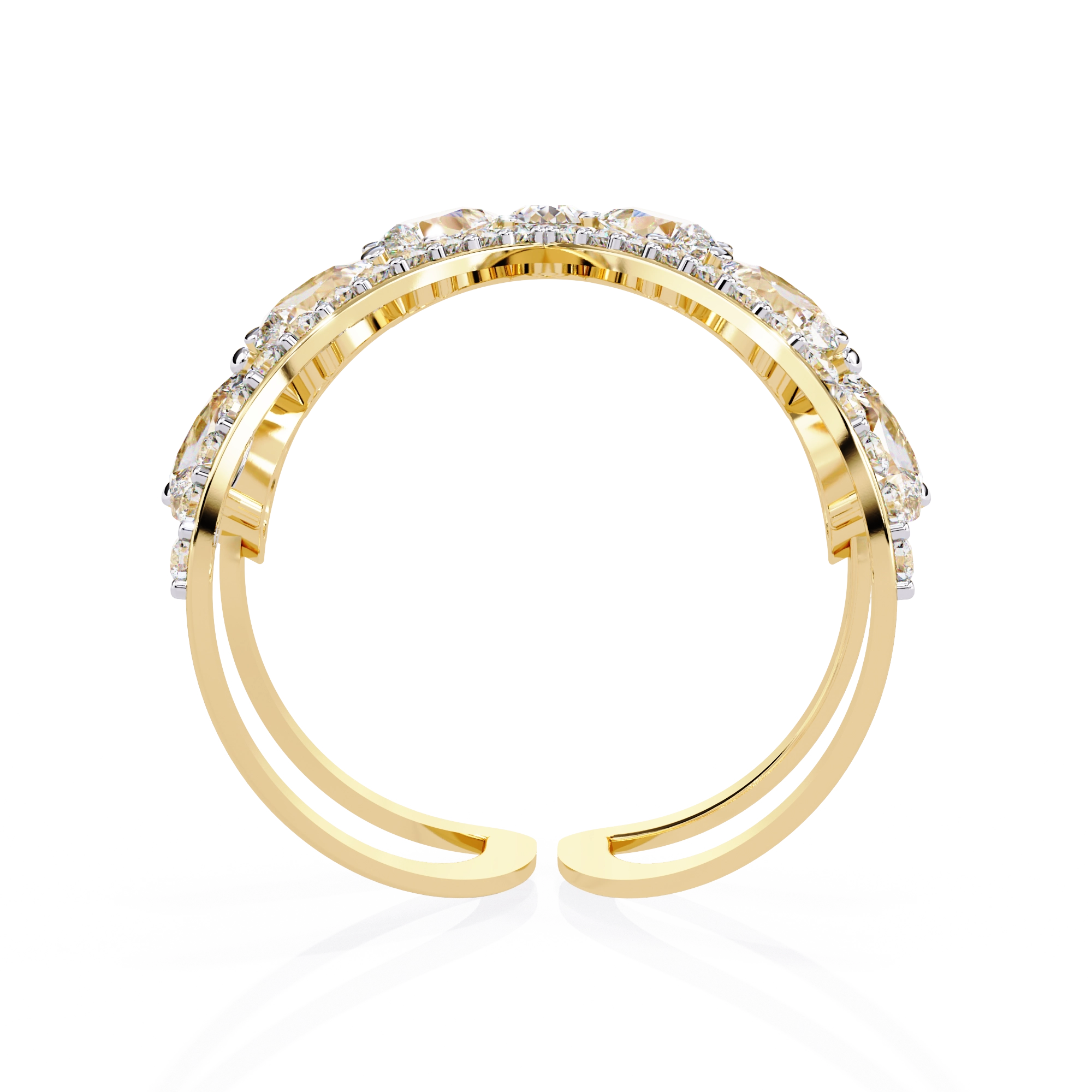 Elegant Pear-Cut Diamond Open Ring