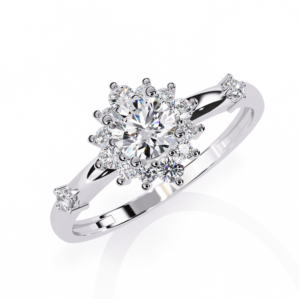 Classic Round Diamond Halo Ring