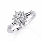 Classic Round Diamond Halo Ring