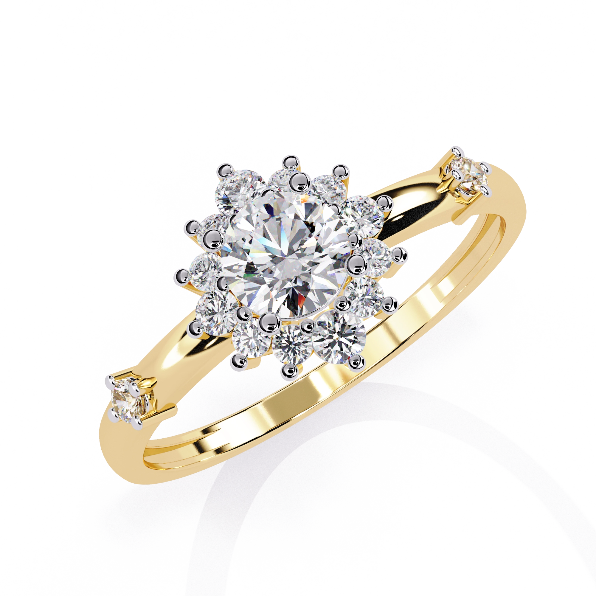 Classic Round Diamond Halo Ring