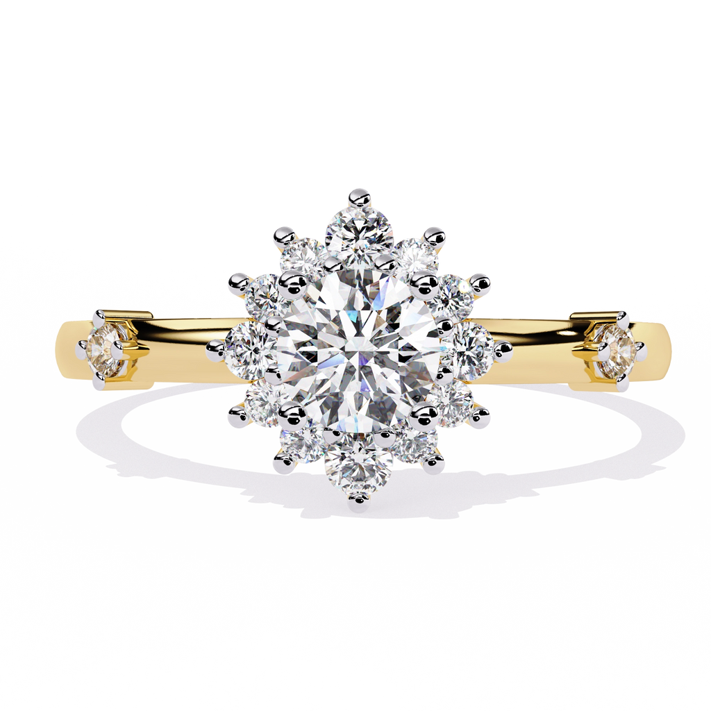 Classic Round Diamond Halo Ring