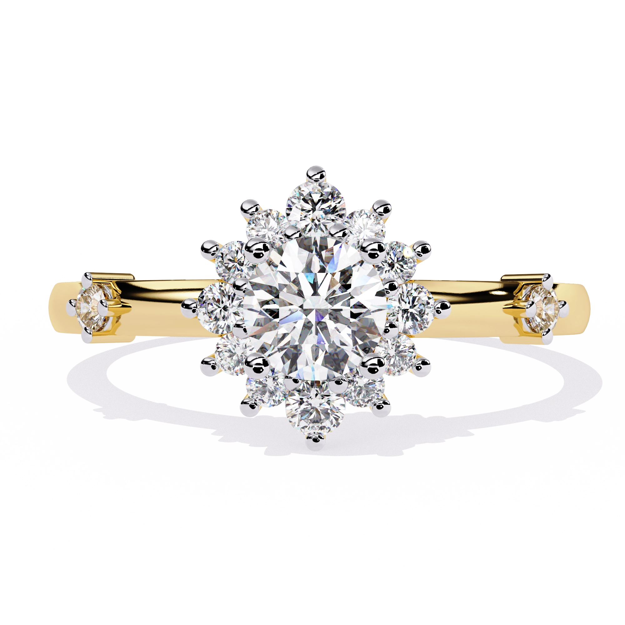 Classic Round Diamond Halo Ring