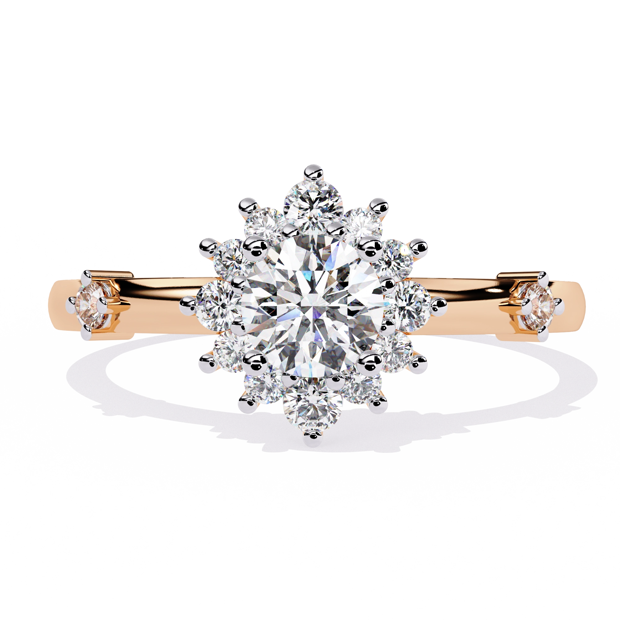 Classic Round Diamond Halo Ring