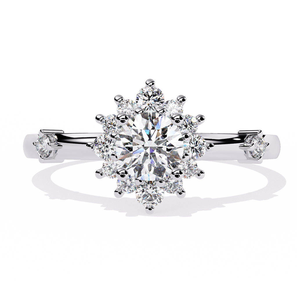 Classic Round Diamond Halo Ring