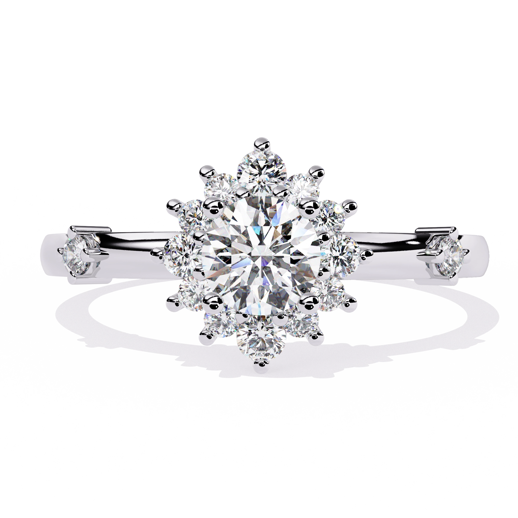 Classic Round Diamond Halo Ring