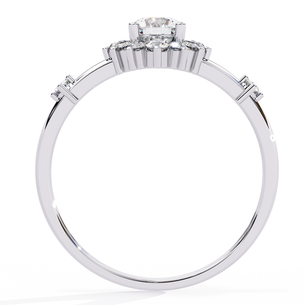 Classic Round Diamond Halo Ring