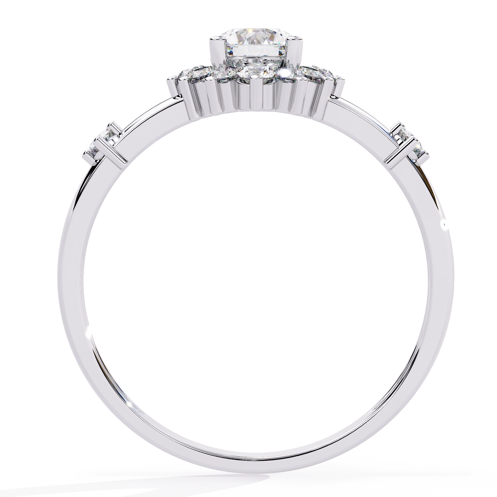 Classic Round Diamond Halo Ring
