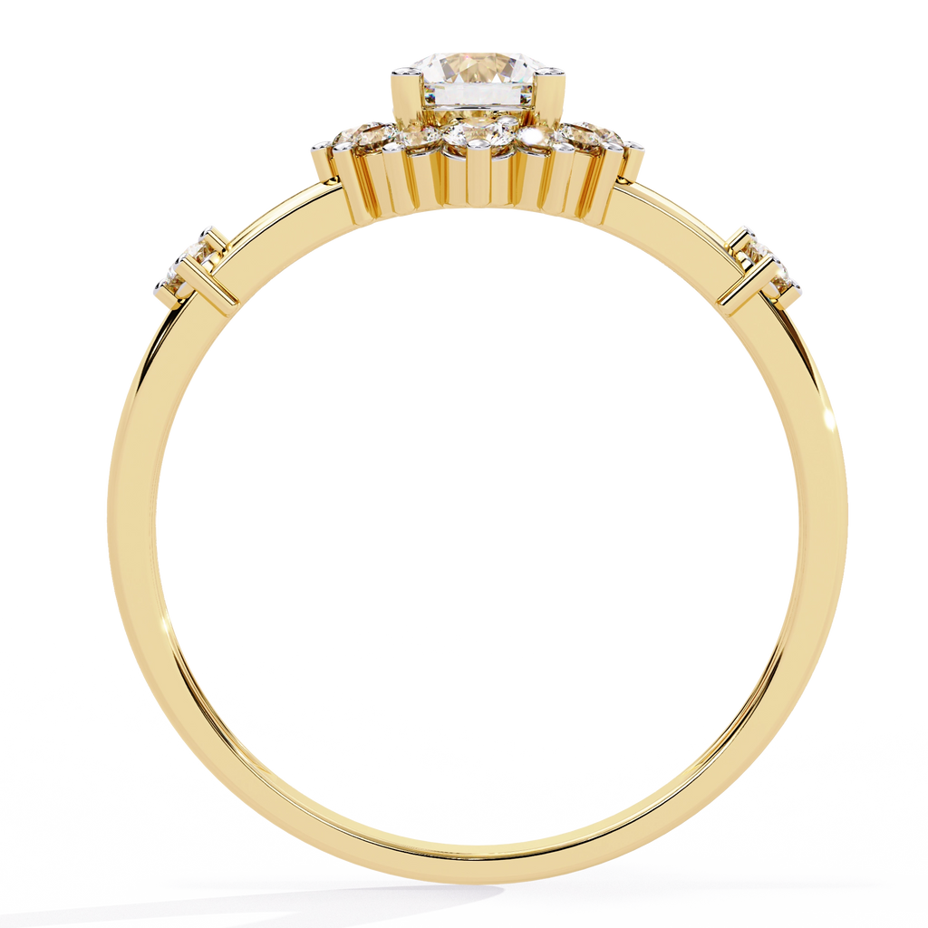 Classic Round Diamond Halo Ring