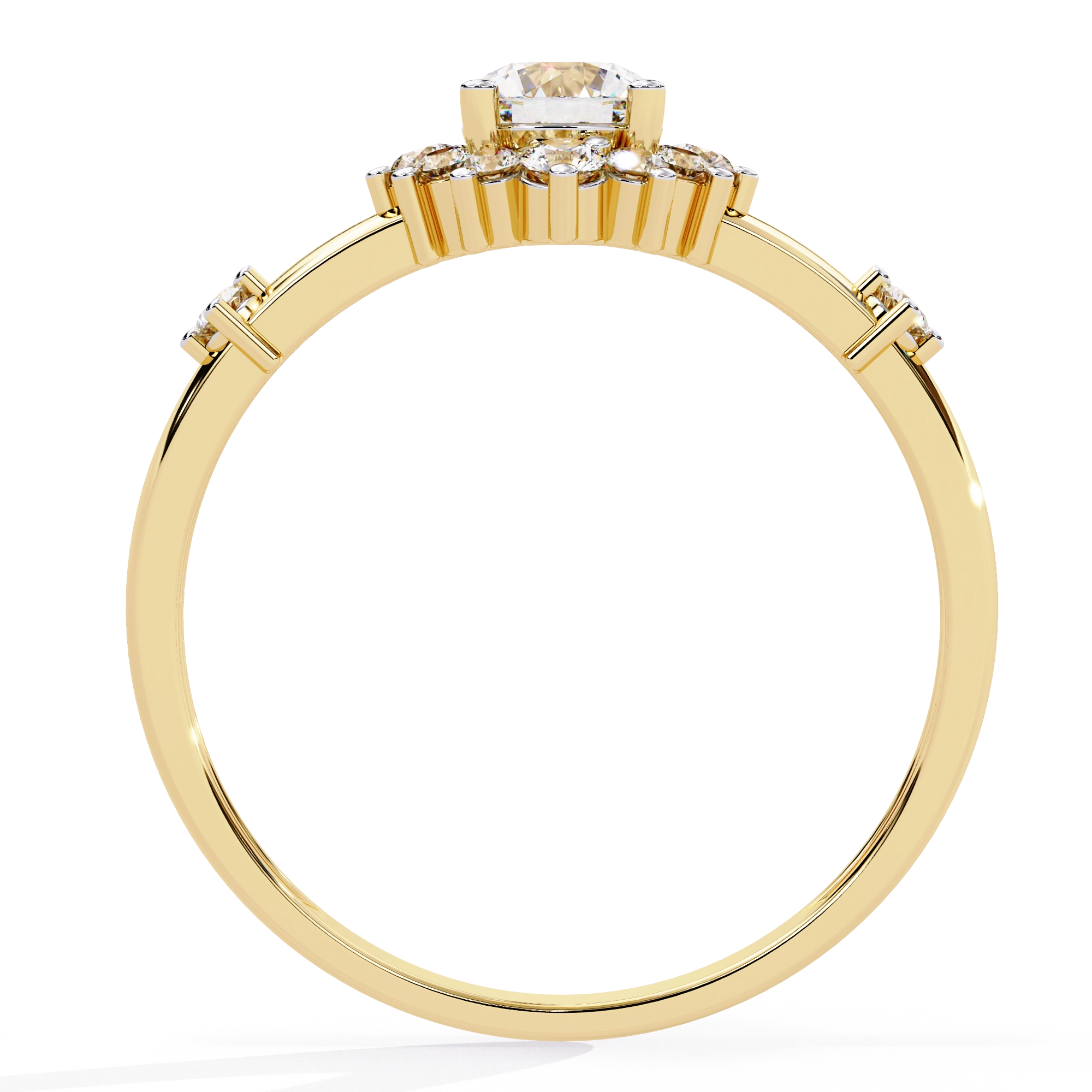 Classic Round Diamond Halo Ring