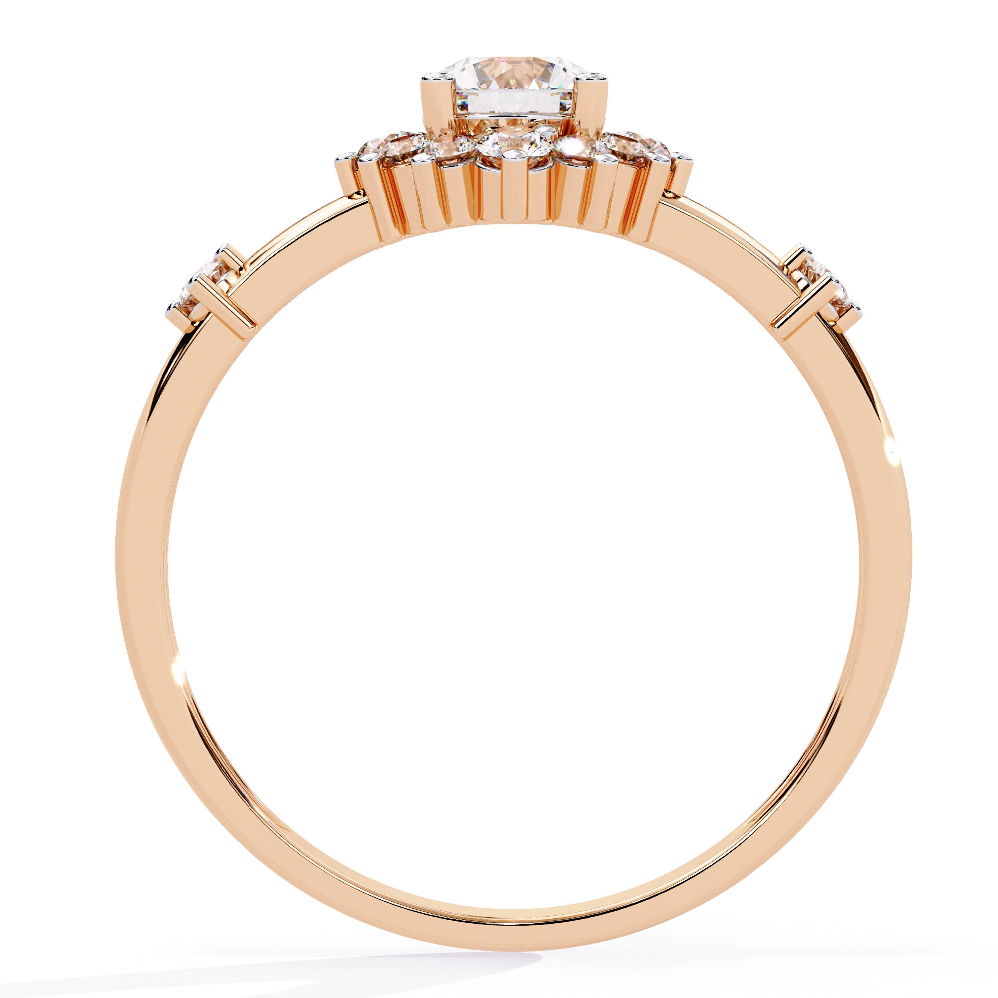 Classic Round Diamond Halo Ring