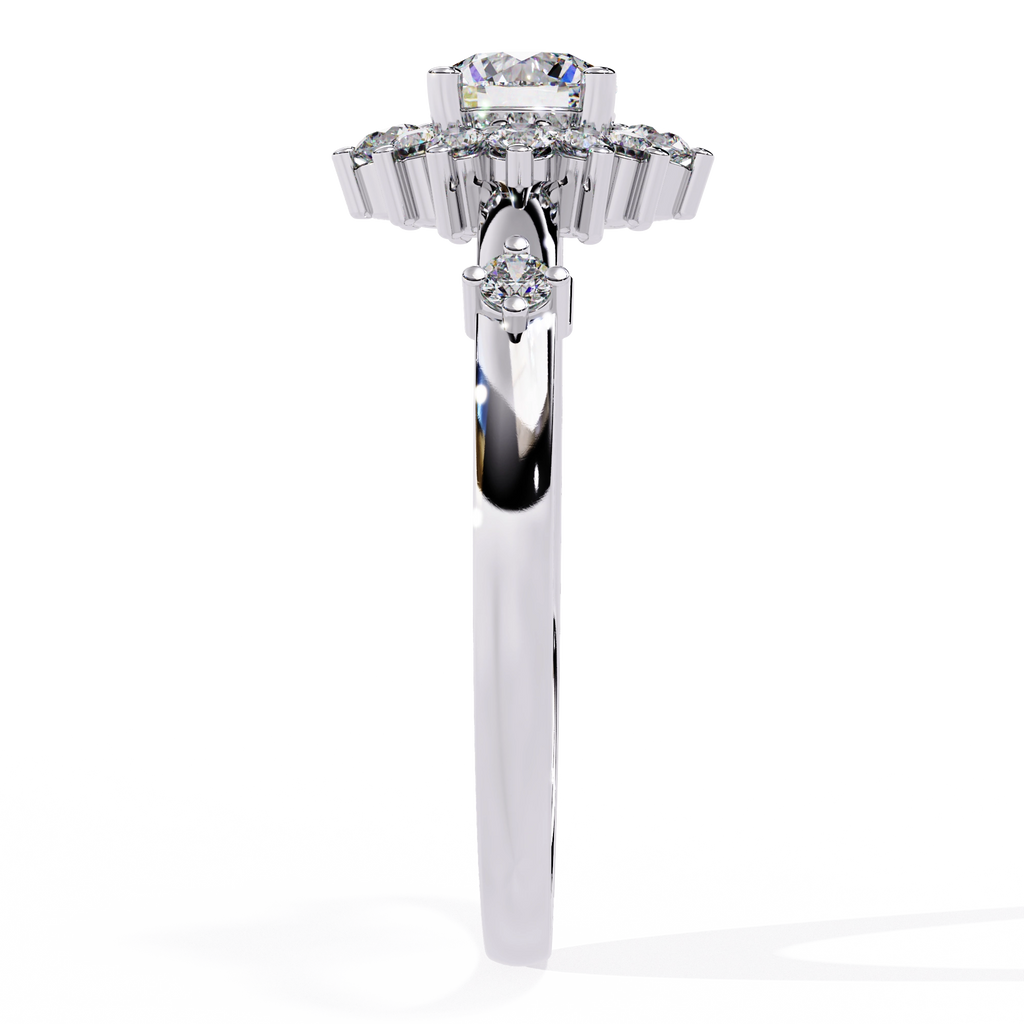 Classic Round Diamond Halo Ring