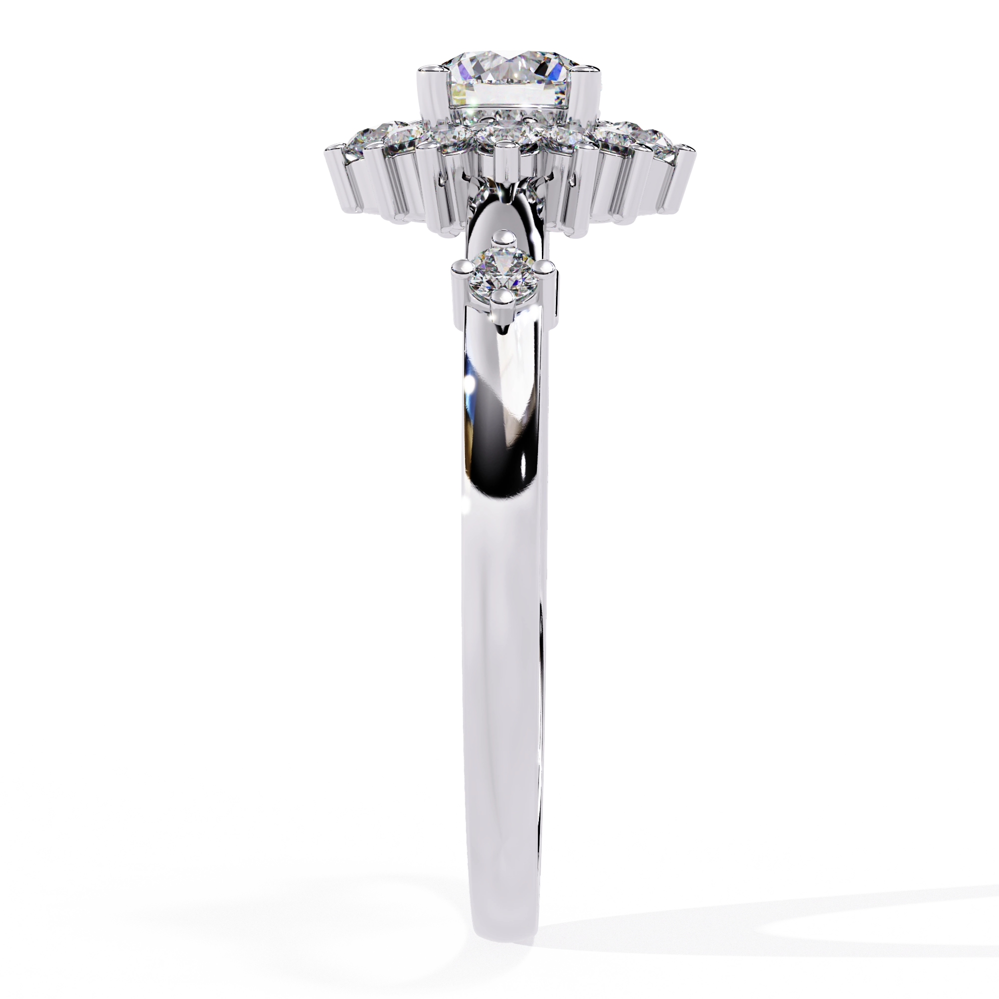 Classic Round Diamond Halo Ring