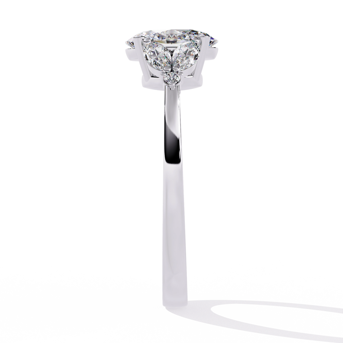 Oval Cut Diamond Three-Stone Ring