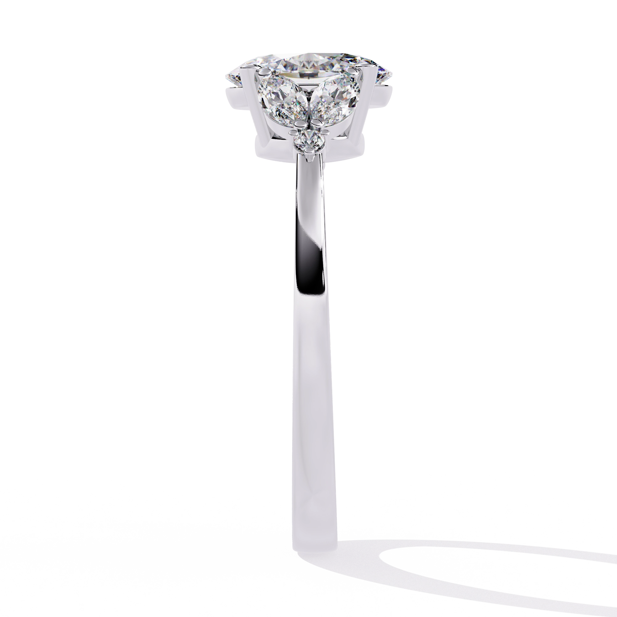 Oval Cut Diamond Three-Stone Ring