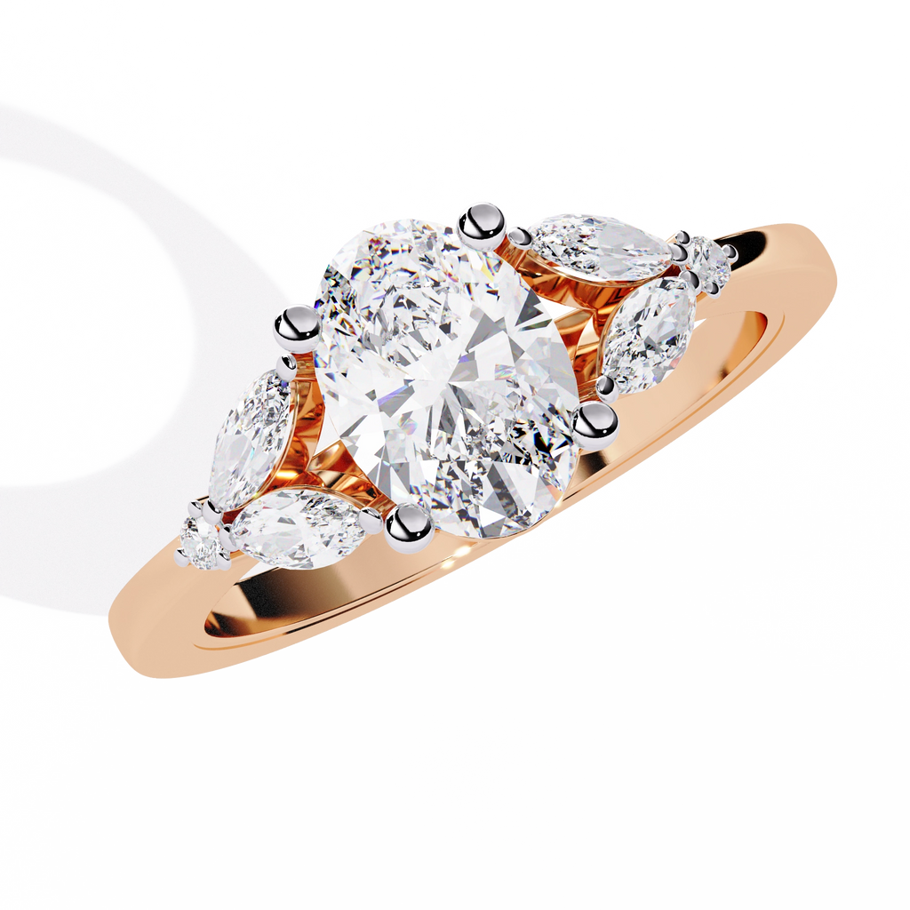 Oval Cut Diamond Three-Stone Ring