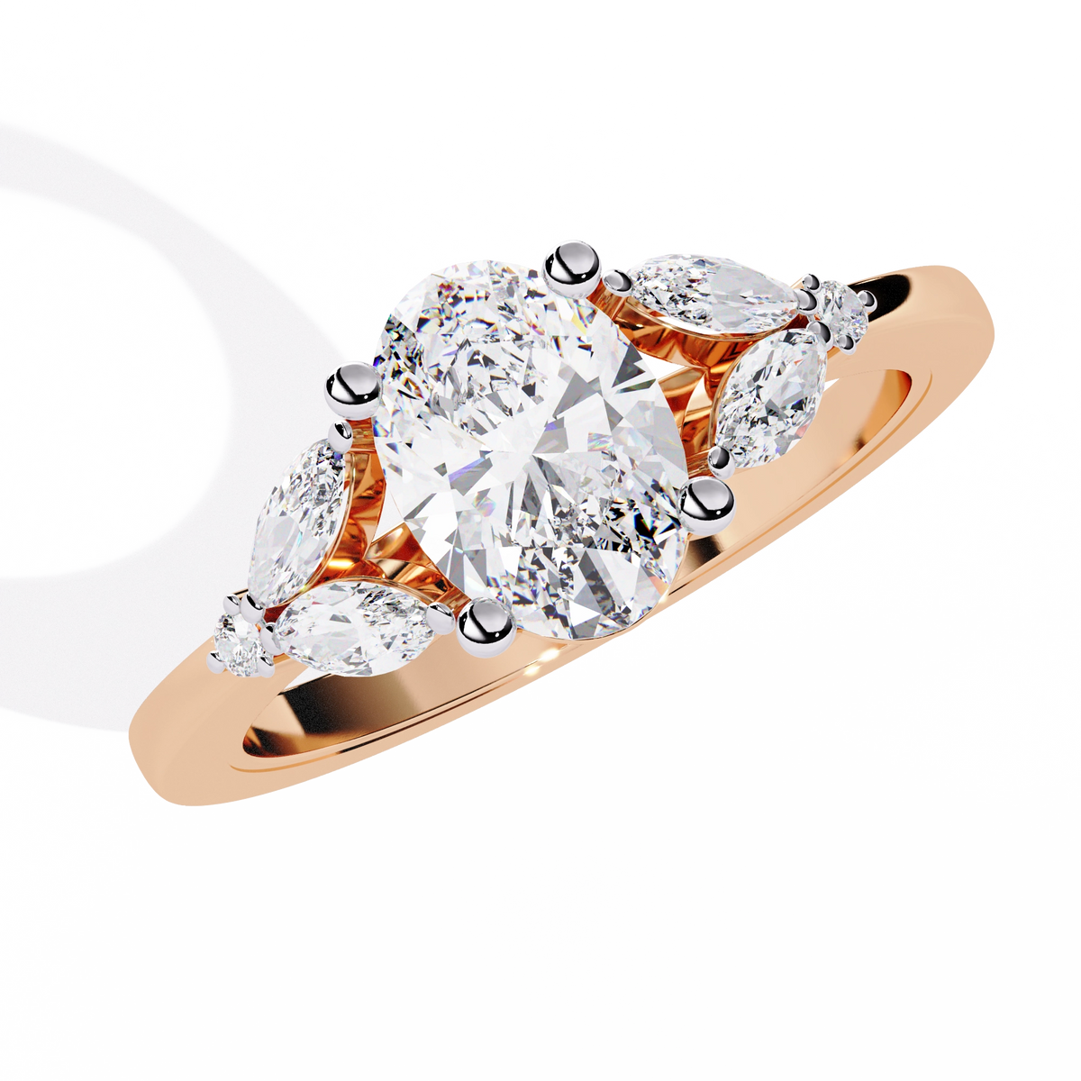 Oval Cut Diamond Three-Stone Ring