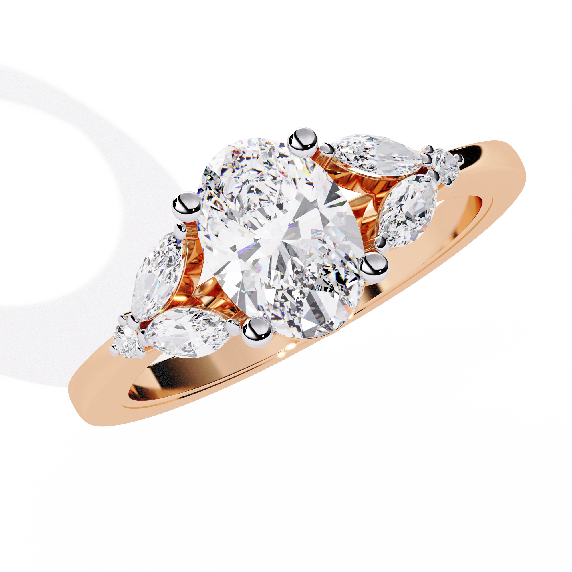Oval Cut Diamond Three-Stone Ring