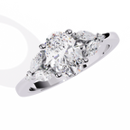 Oval Cut Diamond Three-Stone Ring
