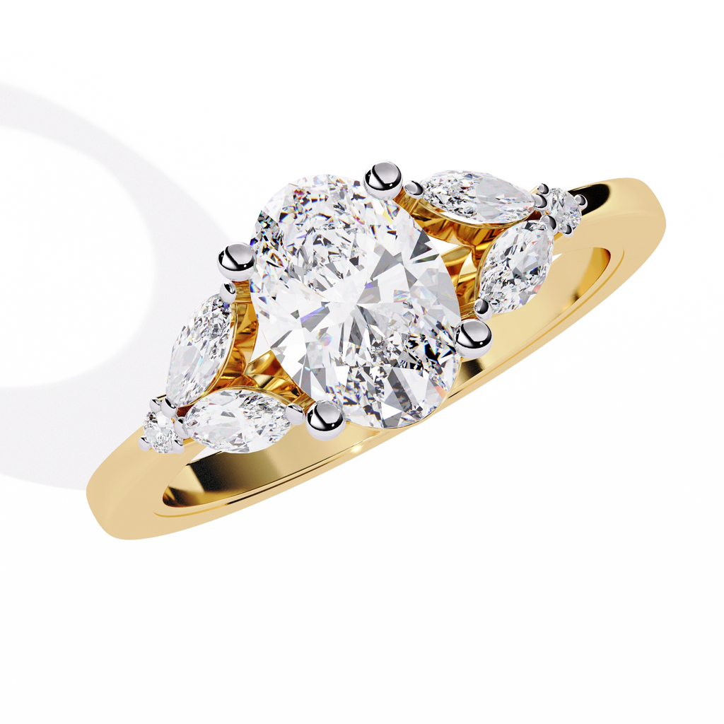 Oval Cut Diamond Three-Stone Ring