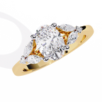Oval Cut Diamond Three-Stone Ring