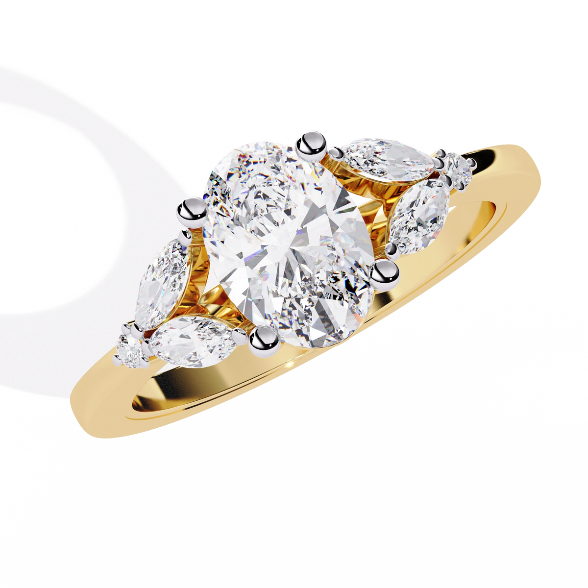 Oval Cut Diamond Three-Stone Ring