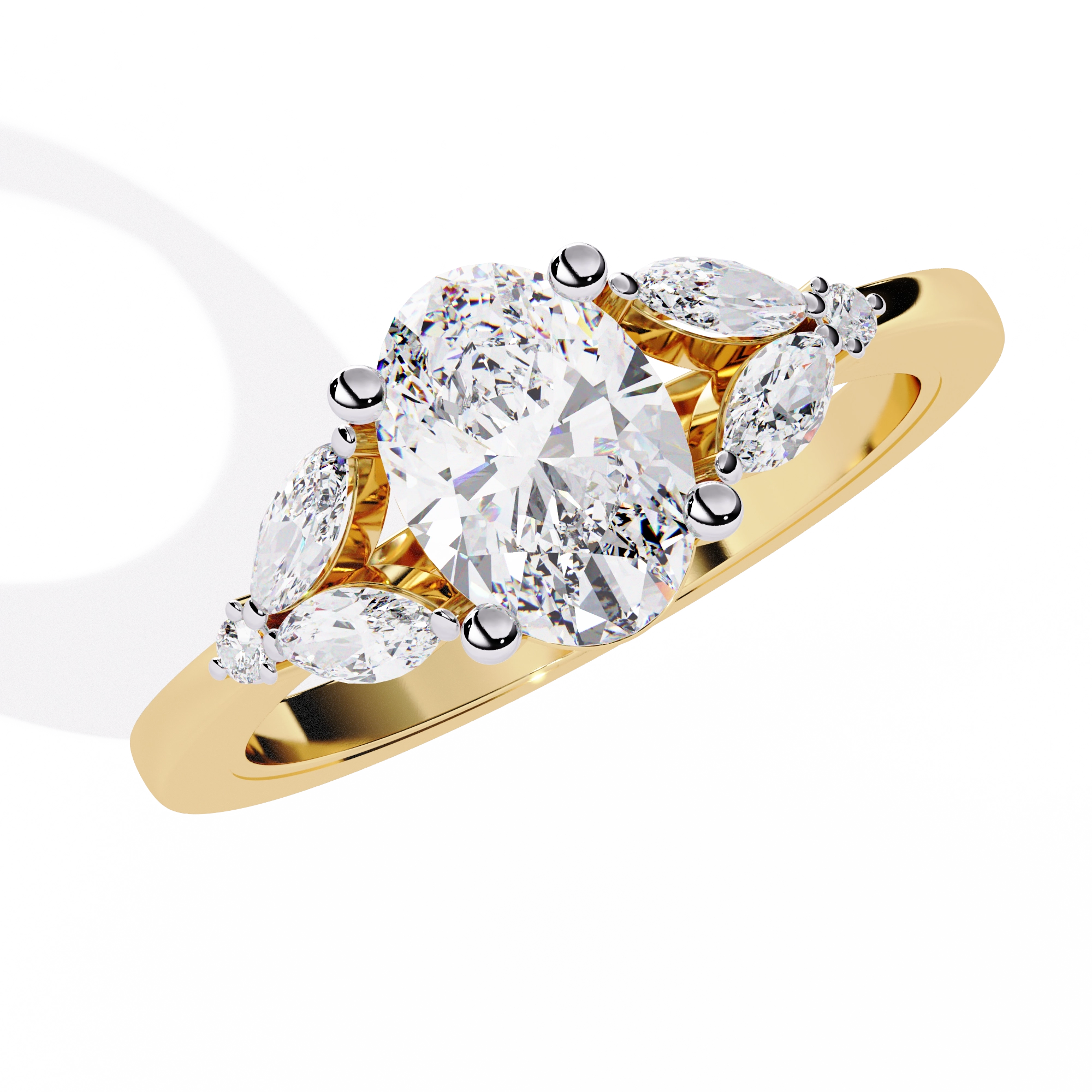 Oval Cut Diamond Three-Stone Ring